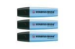 3 x Markeerstift Stabilo Boss blauw