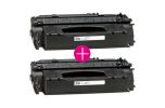 2 x Huismerk HP 53X (Q7553X) zwart