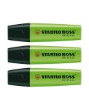 3 x Markeerstift Stabilo Boss groen