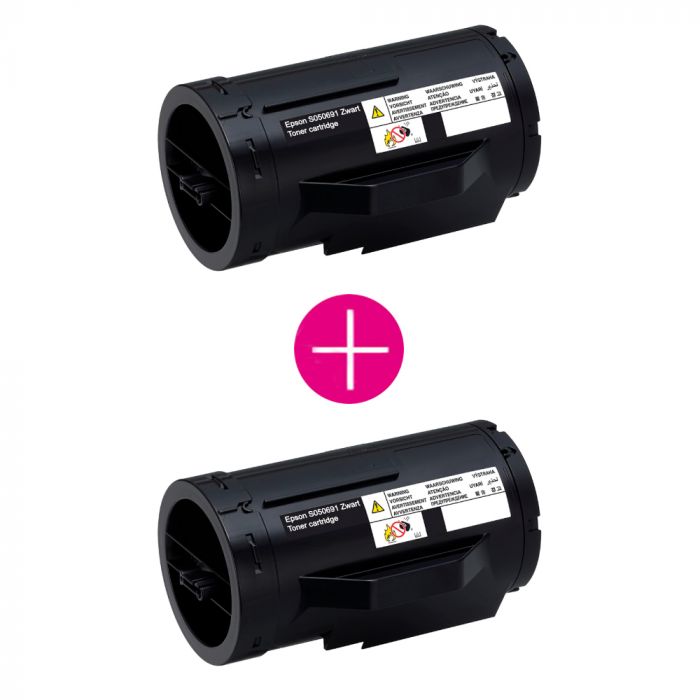 2 x Huismerk Epson S050691 zwart main product photo