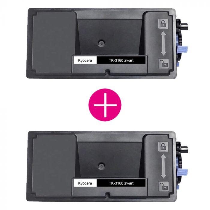 2 x Huismerk Kyocera TK-3160 zwart main product photo