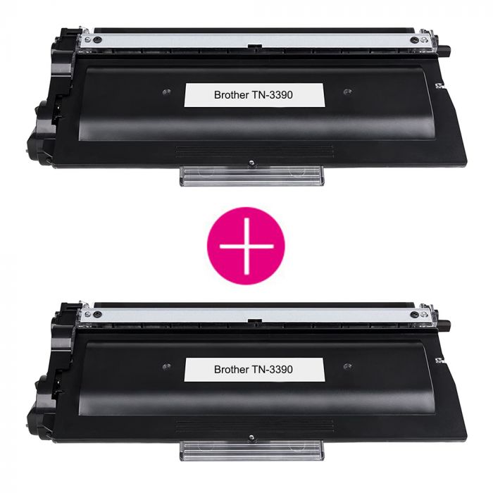 2 x Huismerk Brother TN-3390 zwart main product photo