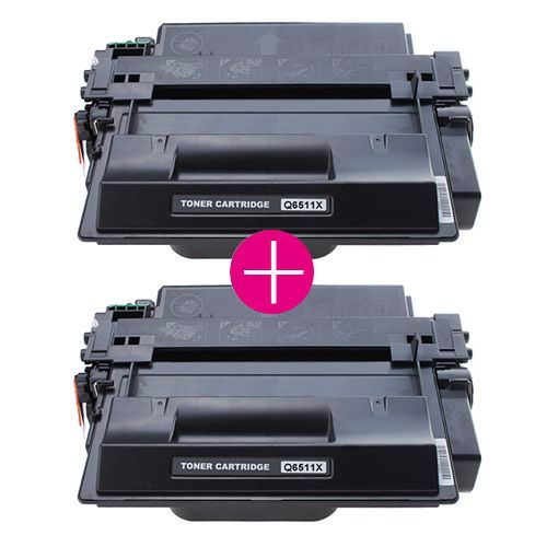 2 x Huismerk HP 11X (Q6511X) zwart main product photo