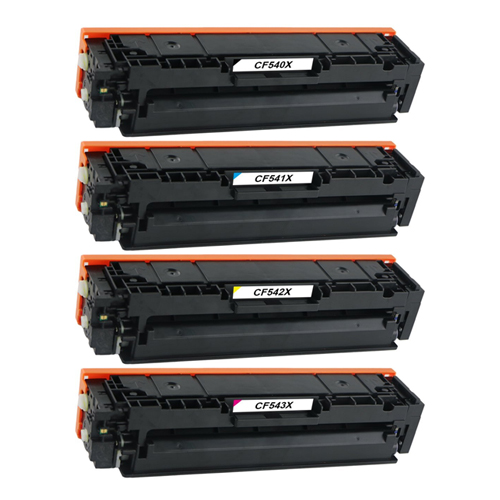 Huismerk HP 203X (CF540X-CF543X) multipack (zwart + 3 kleuren)