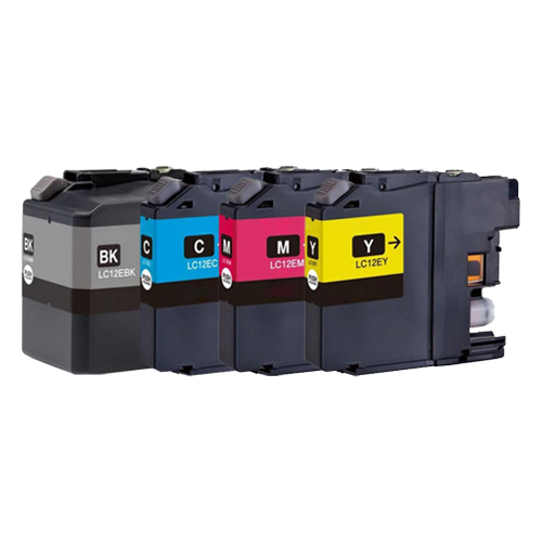Huismerk Brother LC-12E multipack (zwart + 3 kleuren)