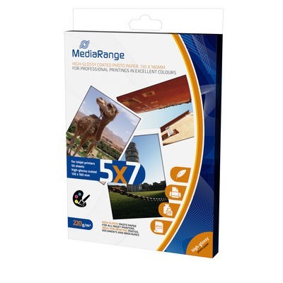 Fotopapier (13 x 18 cm) hoogglans - 220g - 50 vellen (MediaRange)