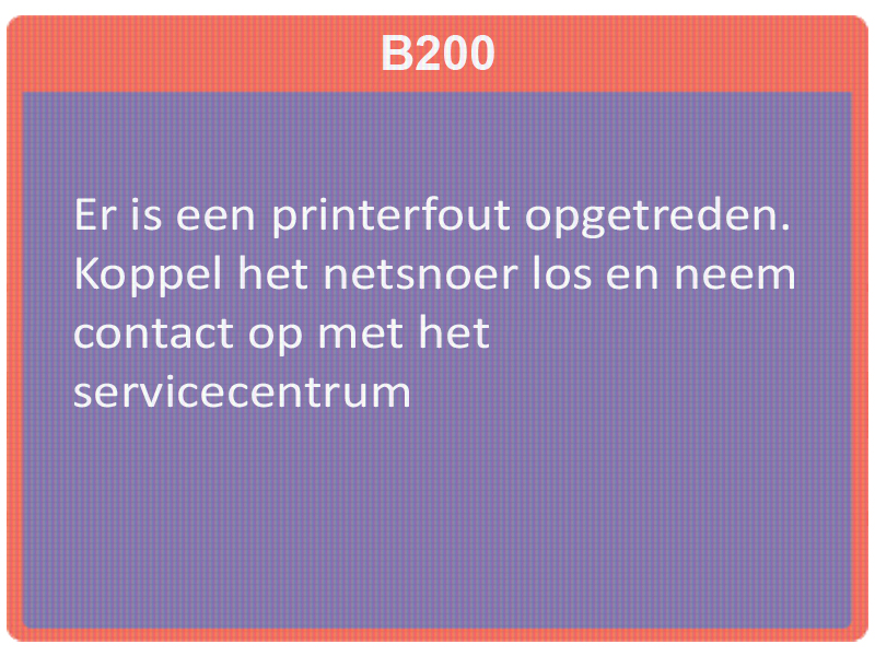 De B200 error in de Canon printer